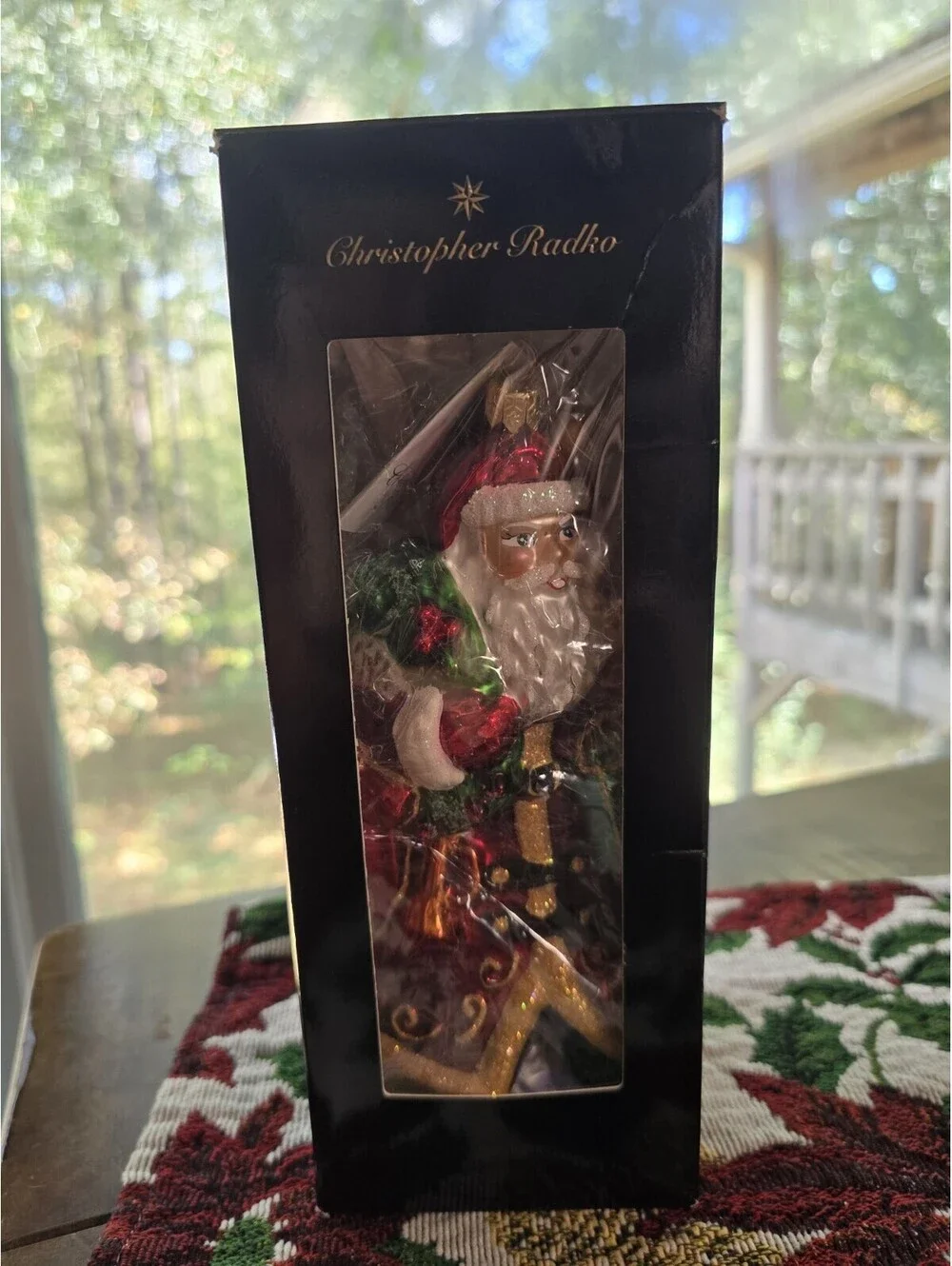 Vtg Christopher Radko Ruby Santa Ornament Christmas Collectible 1999 8.5in